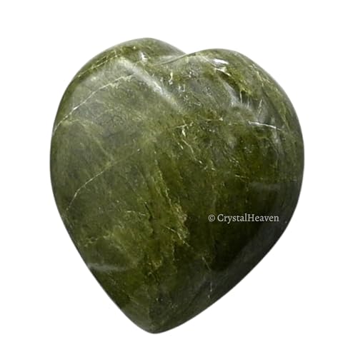 Image of Crystal Heaven Vesuvianite Heart Palm Pebbles Stones For Anxiety Stress Relief Massage - Aaa Grade Original Healing Gemstone Agate Heart Palm Stone For Yoga Meditation Spiritual
