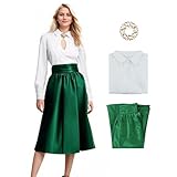 Women Ellen Griswold Costume Green Skirt Christmas Vacation Set Vintage Dress,170