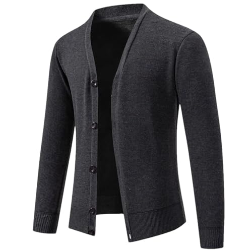 Men Sweater Cardigan V-Neck Solid Color Cardigan Men Sweater Knitwear Sweater