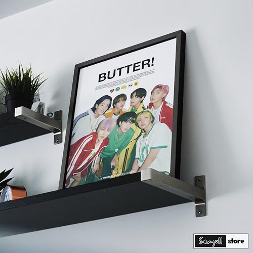 Image of Seagull Store BTS Butter Concept Framed Poster | 8x12 Inch | 300 GSM Art Paper | Matte Laminated | Black Frame | Ready to Hang Wall Decor for Bedroom & Office