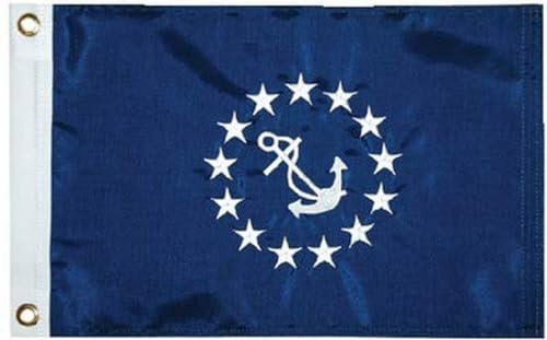 Image of TaylorMade 93076 Nylon Officer Flag, 12 inch x 18 inch - Commodore , Blue