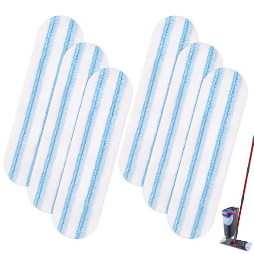 DLAIMI 6 PSC Replacement Mop Pad for Vileda H2prO/ O-Cedar H2prO Flat System,Microfiber Mop Pad Easy Clean For All Hard Floors,Reusable & Machine Washable