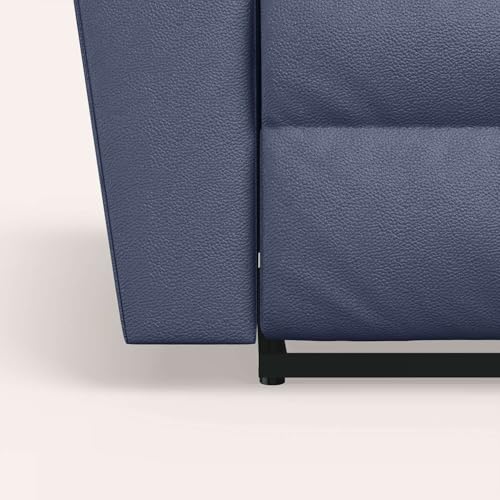 Image of Interio by Godrej Recliner, SumoV2 Manual 1 Seater Fab Leather Recliner, 3-Years Warranty (Blue Grey)