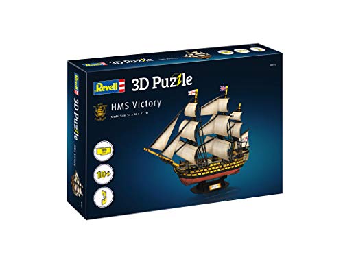 Revell 3D Puzzle 00171 I HMS Victory I 189 Teile I 4 Stunden Bauspaß für Kinder und Erwachsene I ab 10 Jahren I Das Flaggschiff von Admiral Nelson selber zusammenbauen