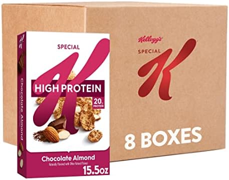 Kellogg's Special K Cold Breakfast Cereal, High Protein, Fiber Cereal, Chocolate Almond (8 Boxes)