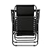 Caravan Sports Zero Gravity Outdoor Portable Folding Camping Lawn Deck Patio Pool Recliner Lounge Chair for Adults, Adjustable Headrest, Black