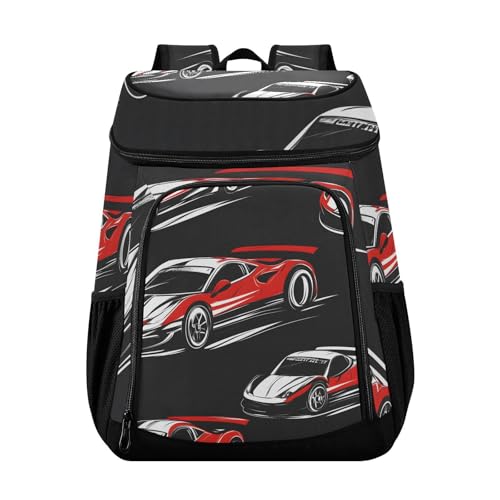 Racing Car Black Cooler Backpack Cooler Insulated Leak Proof Lunch Backpack 36 Cans Waterproof Soft for Men Women Picnic Hiking Camping Beach