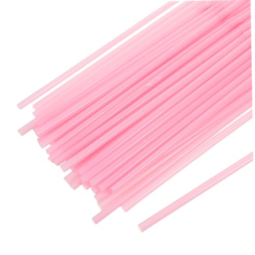 Pitillos plásticos flexibles rosa descartables 200 pcs miniatura 3