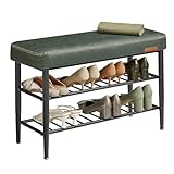 Schuhbank aus Kunstleder | Mid-Century Stil