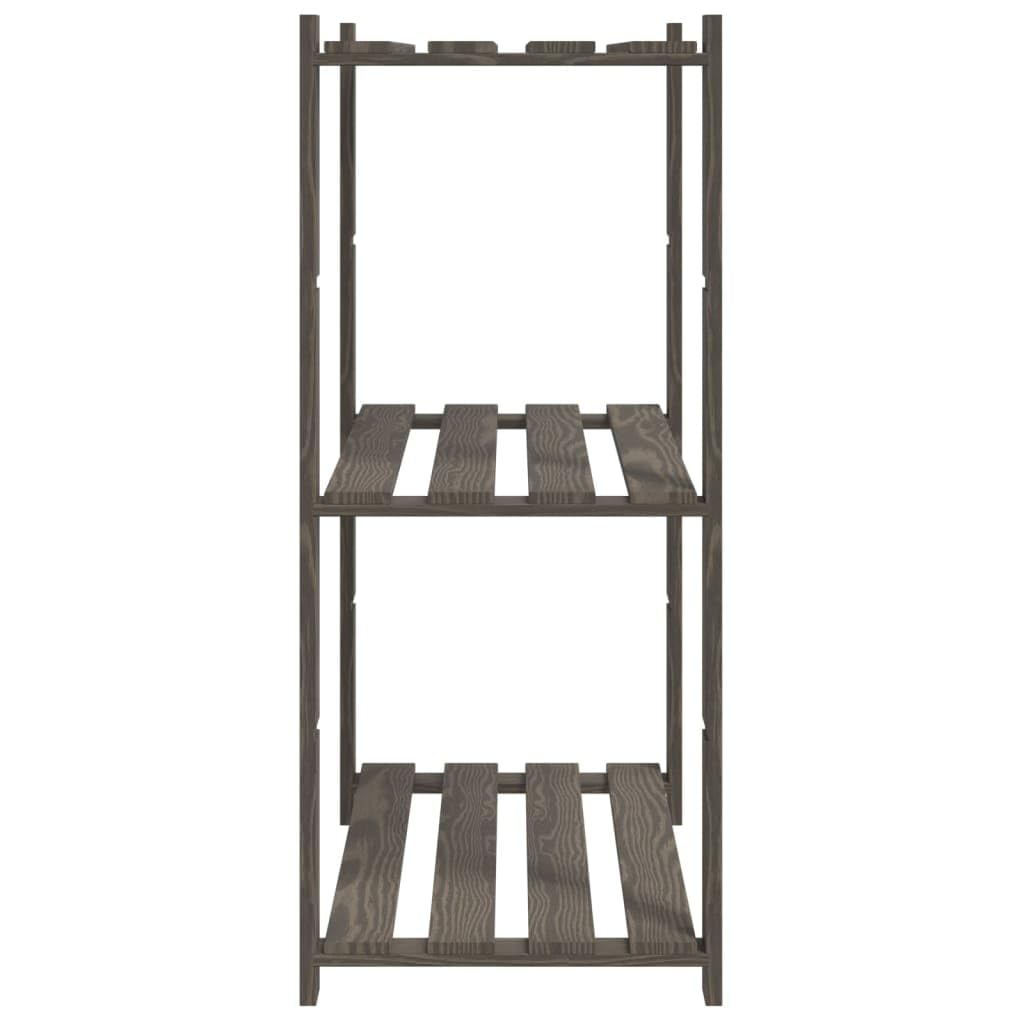 Générique Regał do przechowywania z litego drewna sosnowego, 3 poziomy, szary, 80 x 38 x 90 cm, szafka do przechowywania w gospodarstwie domowym, do kuchni, pralni, garażu, warsztatu, z uchwytem do