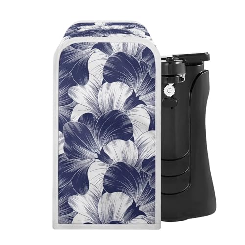 Wiryuouvt Dark Blue Flowers Dust Cover for Can Opener Can Opener Cover Small Appliance Covers Appliance Dust Covers Can Opener Cover Farmhouse Portable Kitchen Decor