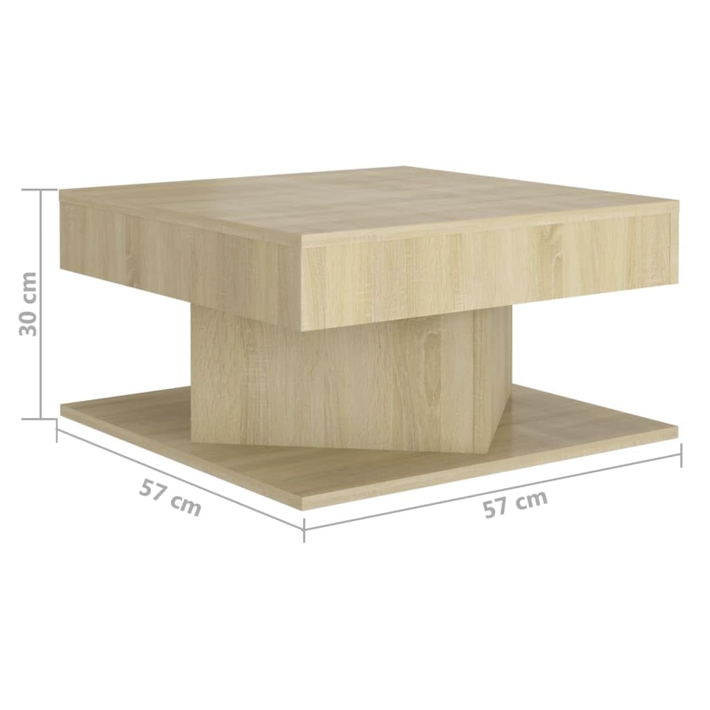 vidaXL - Couchtisch Sonoma-Eiche 57x57x30 cm Spanplatte