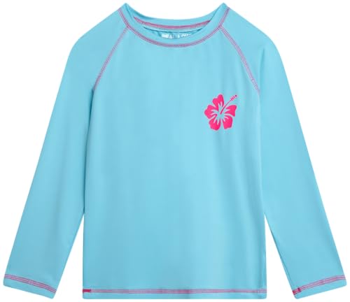 Image of Real Love Toddler Girls Rash Guard - 2 Pack Quick Dry Sun Protection Girls Swim Shirt Long Sleeve Rash Guard Kids (2T-16)