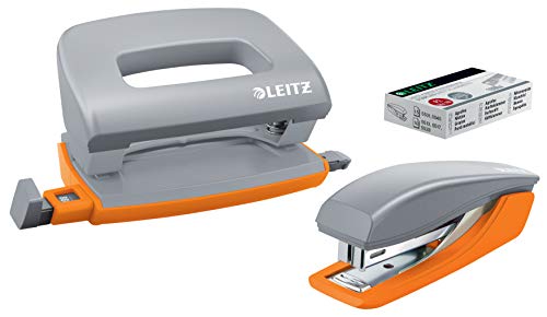 Leitz Set avec Mini-Agrafeuse & Mini-Perforateur, Agrafage ou Perforation jusqu'à 10 Feuilles,...