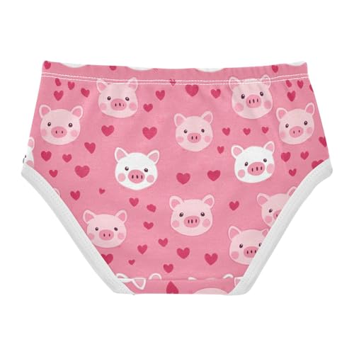 Wusikd Cute Pig Girls' Underwear Cotton Pink Hearts Girls Briefs Soft Toddler Underwear 2T2
