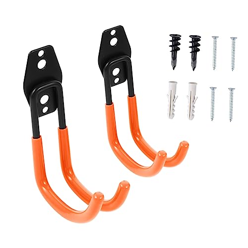 TOBBOMEY 2 piezas Ganchos de Almacenamiento Metálicos de Alta Resistencia para Pared para Garaje y Taller para Herramientas y Utensilios de Cocina Diseño Duradero y Resistente la Oxidación
