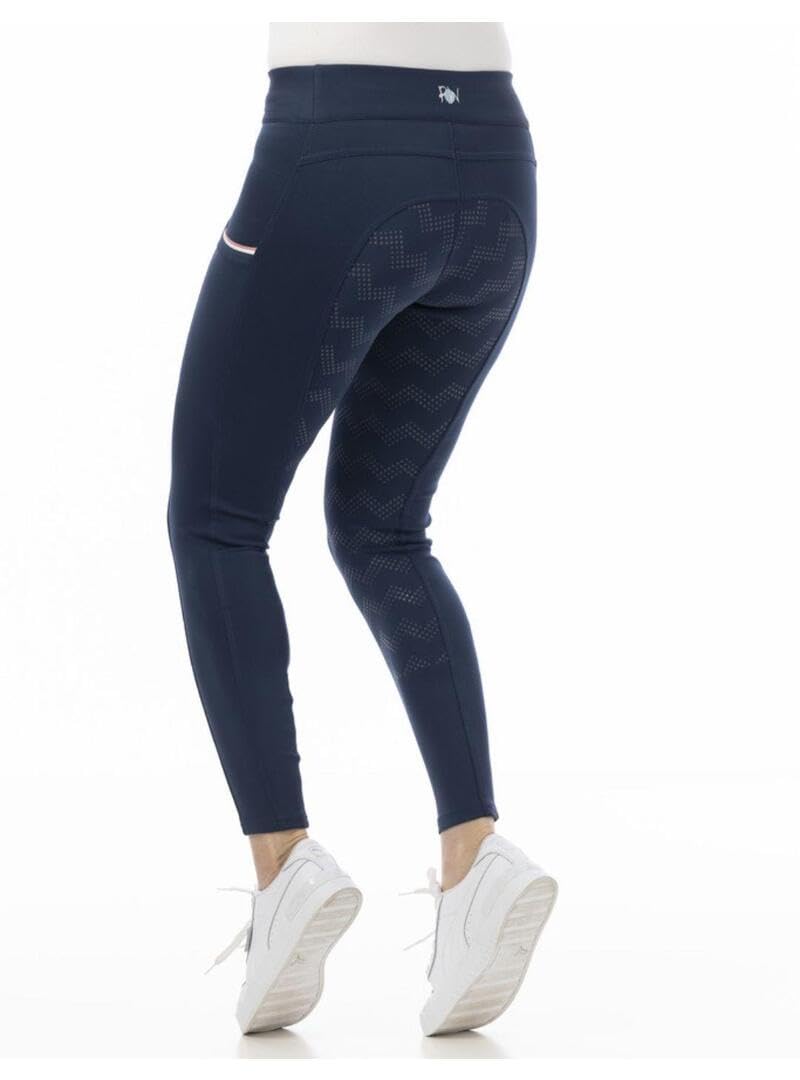 Riding World - Reitleggings für Mädchen Agadir | Leggings zum Reiten | Reithose mit Silikon-Vollbesatz & breitem Bund | Reiterhose mit 2 Handytaschen | Reitbekleidung in Marineblau | Größe 152