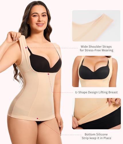 Gotoly Women's Waist Cincher Tummy Control Shapewear Compression Vest Invisible Body Shaper2