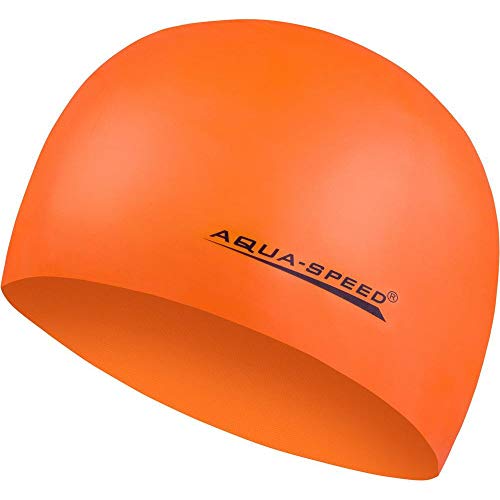 Aqua-Speed Mega Silicone s Gorro de natación, Hombre, Naranja, Talla única