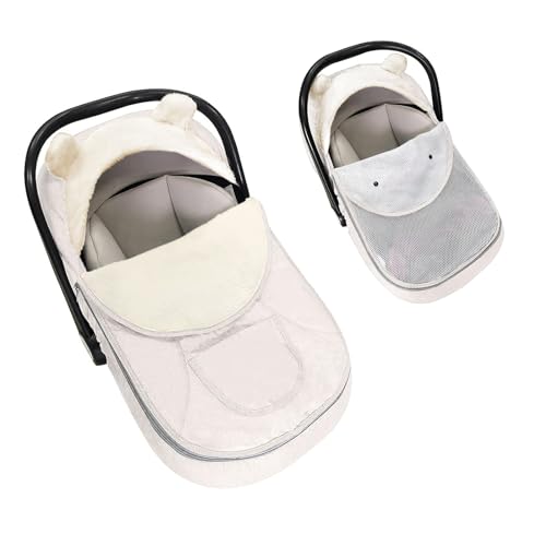 Image of Baby Car Seat Cover,Winter Car Seat Cover for Babies,2 in 1Universal Infant Car Seat Cover for Boys & Girls-Keeps Babies Warm and Cozy,Zipped Baby Carseat Cover Fit for All Season