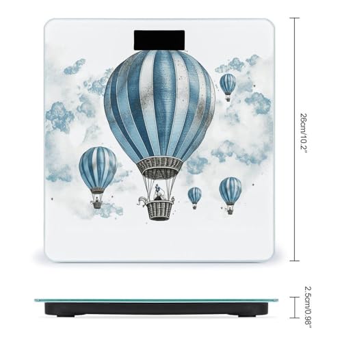 Báscula digital de baño Blue Hot Air Balloon con vidrio templado miniatura 2