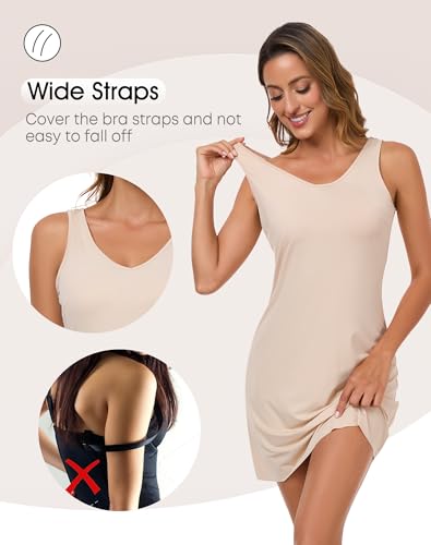 Full Slip for Women Under Dress Tank Top Slip Dress Seamless Hem Underdress2