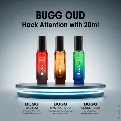 Image of BUGG Syntax By Riya Perfume for Men | 20 ml | Long Lasting | Rosy, Woody Oud & Amber Scent | Ideal Gift For Men | Eau De Parfum