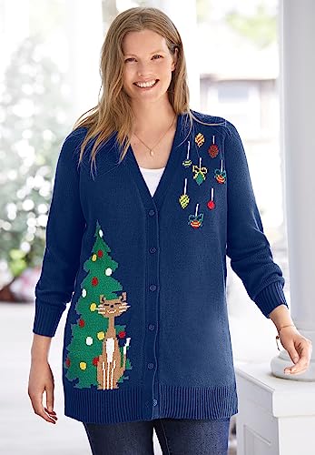 Woman Within Plus Size Holiday Cardigan3