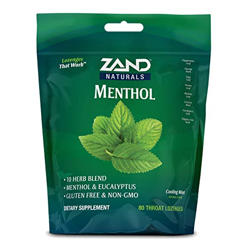 Zand Immunity Menthol HerbaLozenge Cough Drops | Peppermint, Eucalyptus, Herb Blend | No Corn Syrup (80 Lozenges)