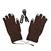 perfk Gants Chauffants USB pour Hommes et Femmes, Cadeau d'hiver pour Gants Chauffants à Tricoter - Café