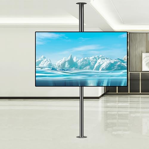 Adjustable Ceiling TV Mount - Universal Floor Stand for 32-75" LCD TVs, 360° Swivel, Max Load 45kg, Easy Install, Modern Design, Ideal for Home & Office Use,595
