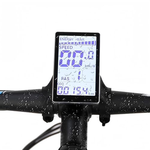 Electric Cycle LCD Display, 24V 36V 48V 60V Universal E Scooter M5 E Display Meter Control Panel 5 Pin Electric Scooter Panel Screen for 31.8 22.2mm Electric