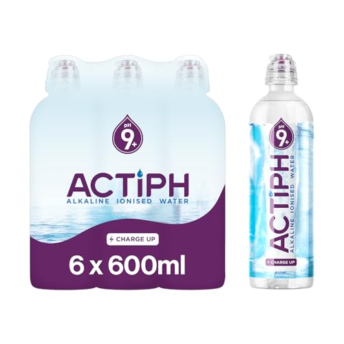 Alkaline Ionised Spring Water pH9+ (6x 600ml) Purified with Electrolytes Clean and Smooth Taste ACTIPH Water
