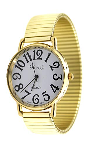 Xanadu Gold-Tone Stainless Steel Expansion Band Easy Read Watch
