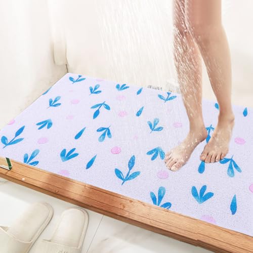 7VSTOHS Alfombra de Ducha Antideslizante 50x80cm, Alfombra de Baño de Seguridad Suave y Confortable con Orificios de Drenaje, Alfombra de Ducha de Masaje Luffa de PVC para Zonas Húmedas, Secado Rápido