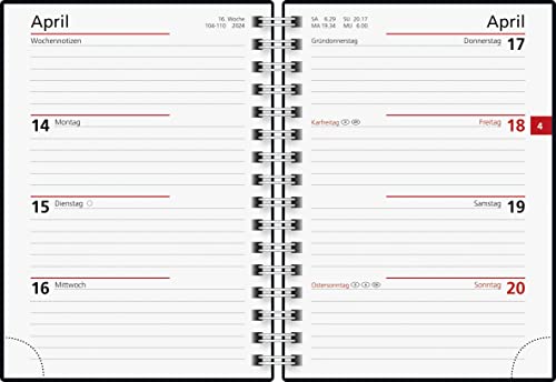 rido/idé Weekly calendar model perfect/technology I 2024 2 pages = 1 week sheet size 10 x 14 cm anthracite - Image 2