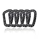 Holesto® Karabiner Kunststoff - Karabinerhaken Plastik - Karabiner taktisch Schwarz - Kunststoff Karabiner Set - Karabinerhaken groß - Molle D-Form - Outdoor ABS Karabiner - 5 Stück (Schwarz)