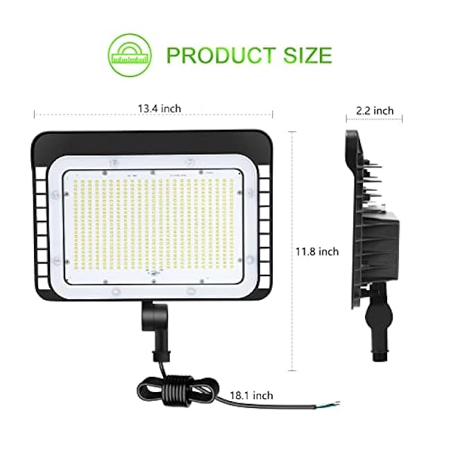 DragonLight 240W LED Flood Light with Dusk to Dawn Photocell, IP65 Waterproof Adjustable Knuckle Mount LED Floodlights Outdoor, 5000K Daylight 36,000LM Super Bright 100-277V for Large Area Lighting
