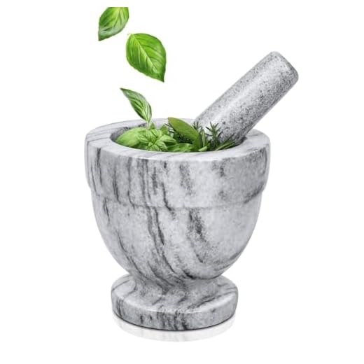 Flexzion Mortar and Pestle Set, White - Solid 4 inch Heavy Granite Molcajete Stone Grinder Crusher Bowl For Guacamole, Herbs, Spices, Garlic, Medicine Pills, Grain, Kitchen, Cooking