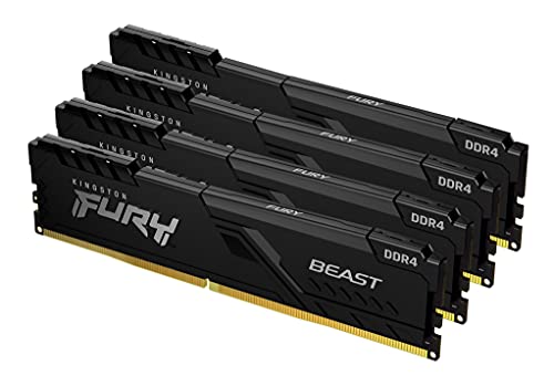 Image of Kingston Fury Beast 32 GB (4 x 8 GB) 3000 MHz DDR4 CL15 Desktop Memory Kit of 4 KF430C15BBK4 /32