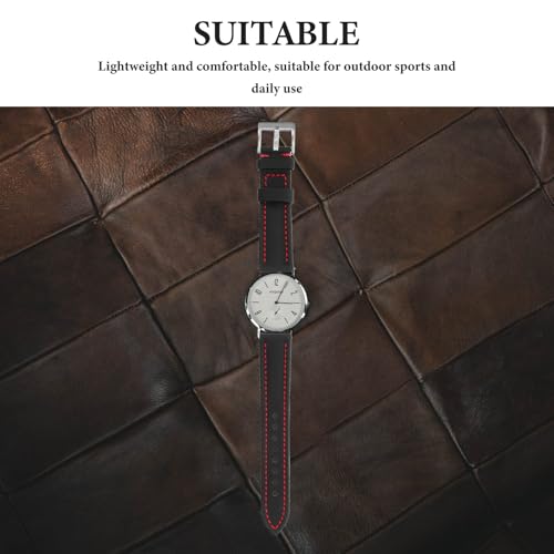 Correa de reloj nylon SHOWERORO unisex ajustable con liberación rápida para smartwatch negra roja 3