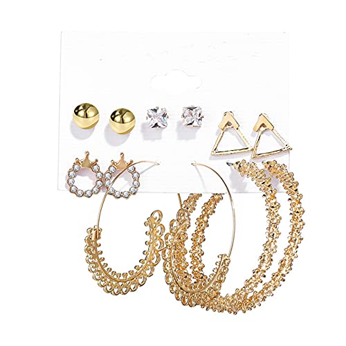 Image of Shining Diva Fashion Stylish Pairs Metal Earrings for Women and Girls