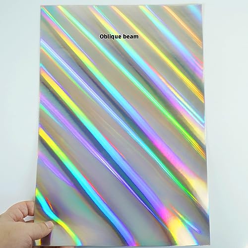 STRBOXONG A4 Holographic Oblique Beam Card 250gsm 297mm x 210mm Metallic Silver Cardstock Foil Paper for Arts and Crafts Scrapbooking Shimmer Mirror Finished Shiny Sheets (10 Sheets) - Image 4