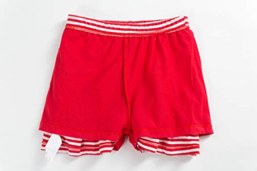 Unacoo 2 Packs 100% Cotton Tiered Ruffle Skirt With Elastic Waistband For Girls(Red/White+Black, M(7-8 Years)) #TOP4