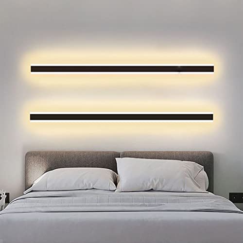 Applique Murale LED 80CM Rectangle Noir à Intensité Variable AMAZWI - 6