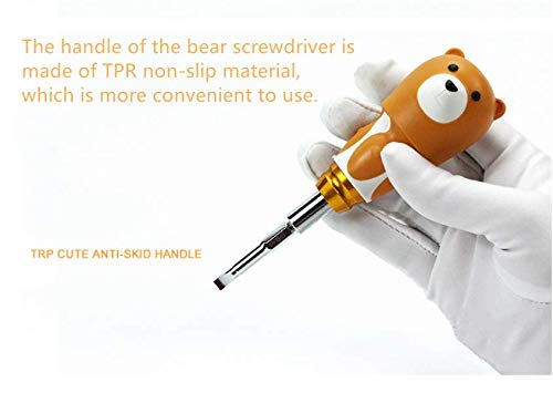 Men’s Gift 6 in 1 Cute Bear Precision Screwdriver Set,s2 Alloy Steel Quality,Home Appliance Furniture Household Repair Tool Kits for Electronic Devices - Image 4