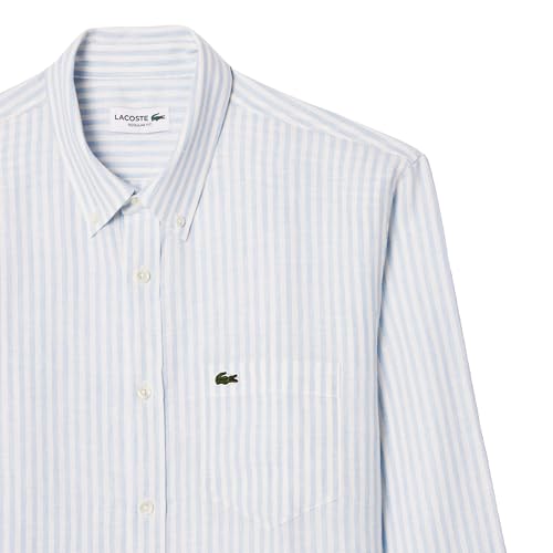 Lacoste Men's Reg Fit Linen Casual Button Down Shirt4