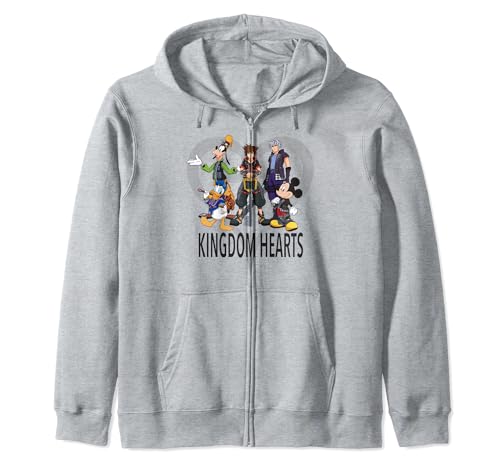 Sweat à capuche Disney Kingdom Hearts zippé noir pour fan de gaming