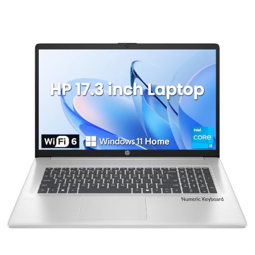 Image of HP 17 Inch Laptop Computer, 17.3 inch Laptop PC for Home&Business, Intel 8-Core i3, HD+(1600x900) Anti-glare Large Screen, Custom 8GB /16GB /32GB RAM+256GB /512GB /1TB /2TB SSD, Copilot AI, Windows 11 Home