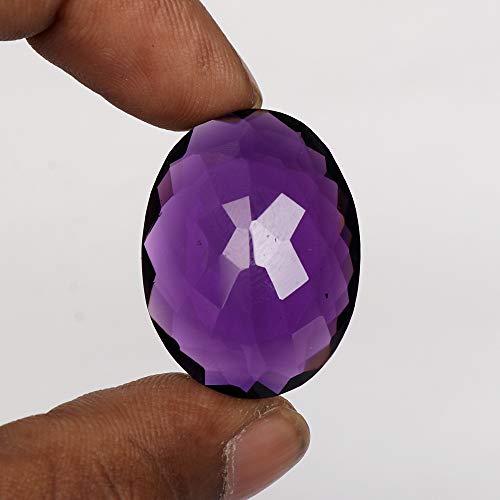 REAL-GEMS Violet Amethyst 57.10 Ct Oval Shaped Healing Crystal4